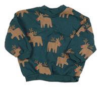 Tmavozelená oversize mikina se soby George