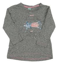 Šedé melírované triko s kometou a flitry Kiki&Koko