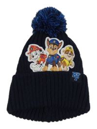 Tmavomodrá pletená žebrovaná čepice s Paw Patrol Nickelodeon