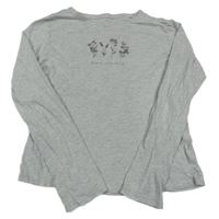 Šedé melírované triko s kytičkami Primark