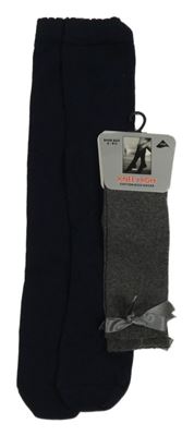 Nové - 2x - Šedé + tmavomodré podkolenky vel. 23-26