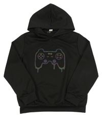 Černá mikina s ovladačem a kapucí Shein