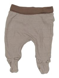 Hnědo-bílé pruhované polodupky 