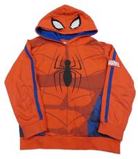 Červeno-modrá mikina se Spider-manem a kapucí Marvel