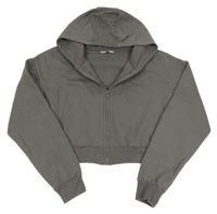 Šedá crop propínací mikina s kapucí Primark 