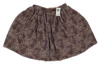 Nové - Růžovo-černá vzorovaná kolová sukně Dunnes