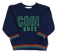 Tmavomodrá mikina s nápisem a proužky Ergee