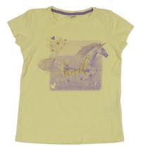 Žluté tričko s jednorožcem DopoDopo 