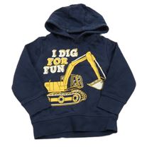 Tmavomodrá mikina s bagrem a kapucí C&A