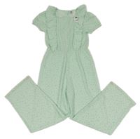Nové - Světlezelený květovaný overal s volánky Dunnes