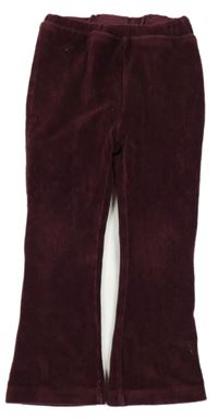 Vínové sametové žebrované kalhoty Prénatal