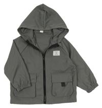 Šedá šusťáková bunda s kapucí Shein