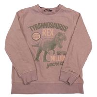 Starorůžová mikina s dinosaurem George