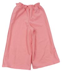 Růžové vzorované culottes kalhoty George