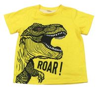 Tmavožluté tričko s dinosaurem