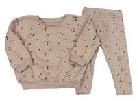 2Set - Pudrová oversize mikina s kytičkami + legíny George