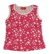 Tmavorůžovo-bílý crop top s hvězdičkami a mašličkou Debenhams