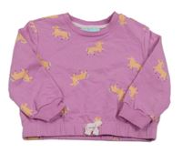 Růžovofialová mikina s jednorožci Pekkle