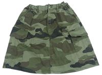 Khaki-army cargo riflová sukně Denim Co.