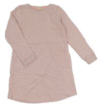 Světlerůžovo/šedé melírované teplákové šaty H&M