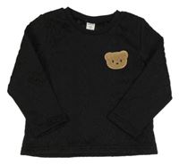 Černá vzorovaná mikina s medvídkem SHEIN