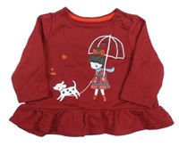 Tmavočervená tepláková tunika s holčičkou C&A