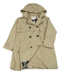 Béžový jarní kabát s kapucí a límečkem Zara