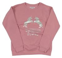 Růžová teplá mikina s jednorožci PRIMARK