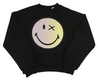 Černá crop mikina se smajíkem H&M