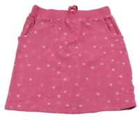 Tmavorůžová tepláková sukně se srdíčky JAKO-O