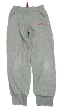 Šedé melírované tepláky s logem PUMA