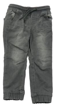 Tmavošedé cuff slim teplákové rifle Denim Co.