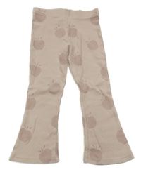 Pudrové žebrované flare kalhoty s jablíčky George