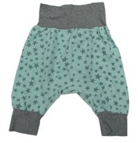 Mentolovo-šedé turecké tepláky s hvězdičkami