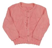 Korálový žebrovaný propínací svetr Nutmeg