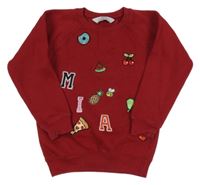 Vínová mikina s obrázky Unitex