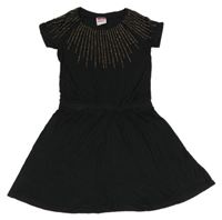 Černé šaty s kamínky YIGGA