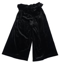 Černé sametové široké kalhoty s páskem little kids