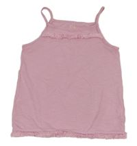 Růžový melírovaný top s třásněmi C&A