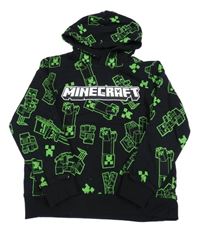 Černo-zelená mikina s Minecraft a kapucí