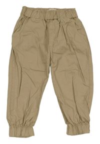 Béžové cuff plátěné kalhoty Lee Cooper