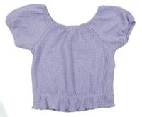Světlefialové mačkané crop tričko H&M