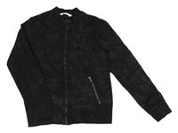 Černá melírovaná propínací mikina H&M