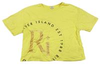 Žluté crop tričko s logem RIVER ISLAND