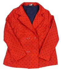Červená puntíkovaná šusťáková podzimní bunda George