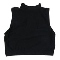 Černý sportovní crop top se stojáčkem 