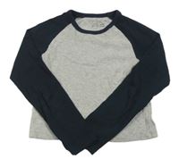 Šedo-černé žebrované crop triko Primark
