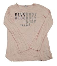 Růžové triko s nápisem Y.F.K.