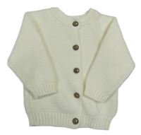 Smetanový vlněný propínací svetr