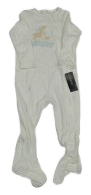 Nové - Smetanový puntíkatý žebrovaný overal s žirafami Dunnes